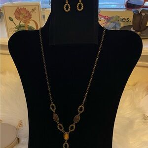 Avon Gold and Brown Necklace Set
